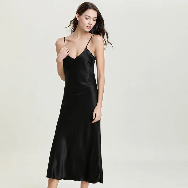 Women's Luxury Long Silk Nightgown Silk Nightdress
