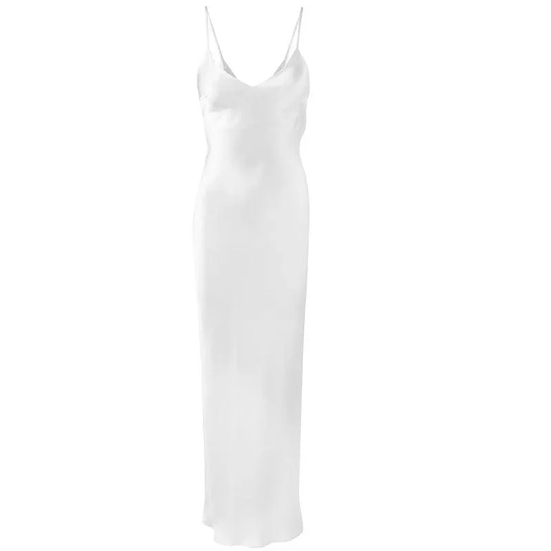 Women's Luxury Long Silk Nightgown Silk Nightdress
