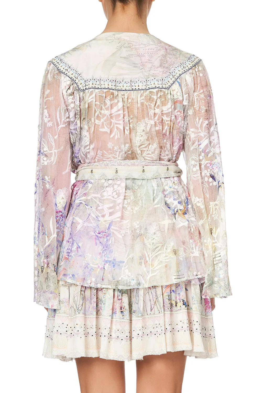 WRAP BLOUSE WITH YOKE MERMAID MILLA